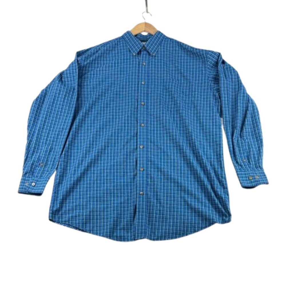 Wrangler Riata Blue & White Button Down Shirt Size 2XLT